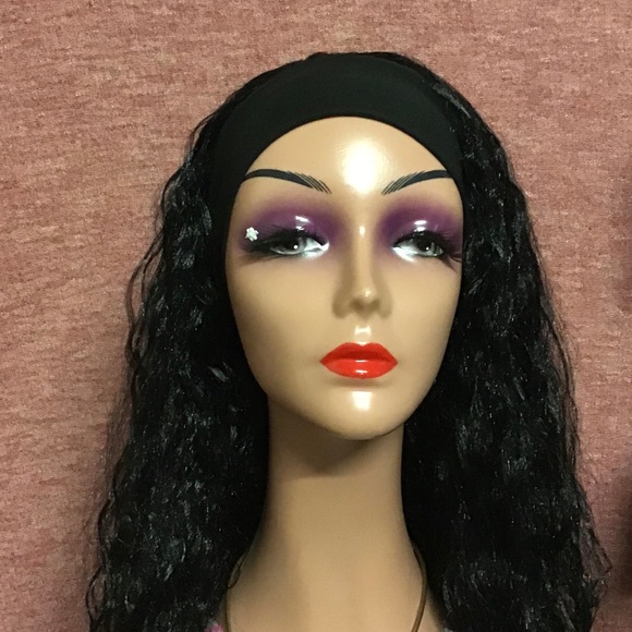 Back in stock Beautiful Curly Affordable Headband Wig Synthetic Any Occasion For - Picture 3 of 8